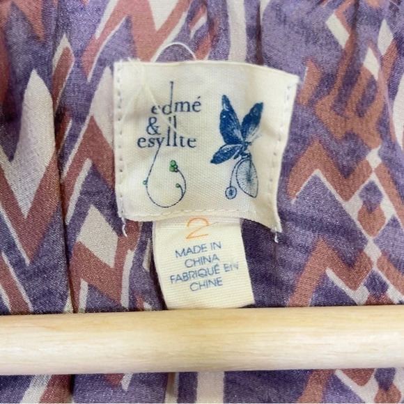 ANTHROPOLOGIE | EDME & ESYLLTE SILK SUMMER PRINTED  BLOUSE - Picture 7 of 10